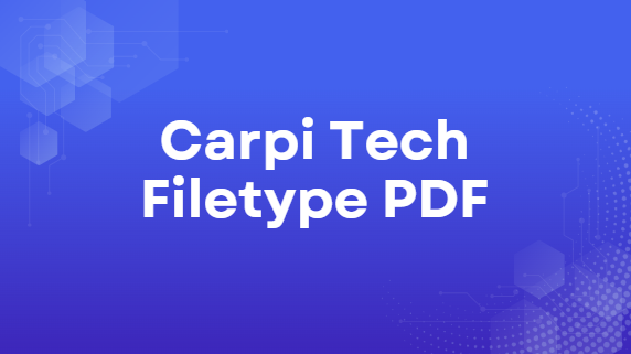 Carpi Tech Filetype pdf