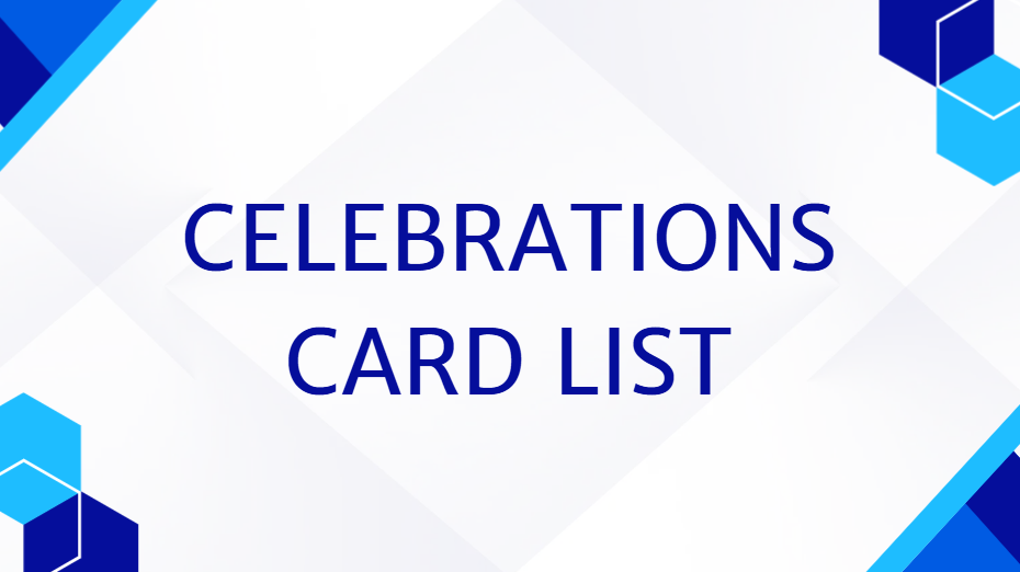 celebrations card list